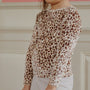 Carlito Leopard Print Velvet Tee Blouse